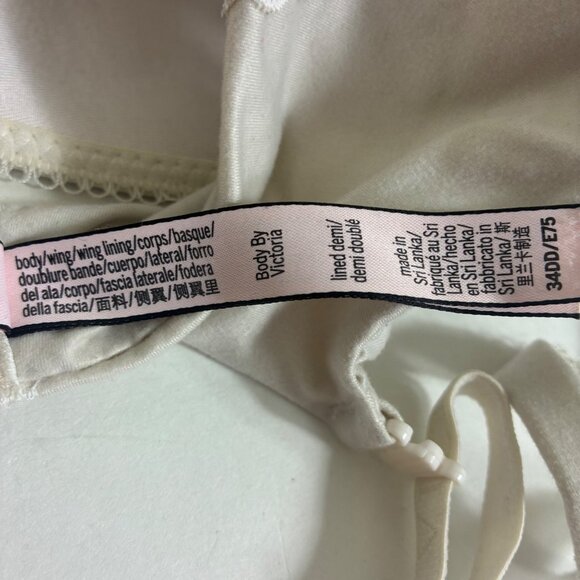 Body By Victoria Lined Demi Lace Trim Bra 34DD Elegant Everyday - Picture 8 of 9